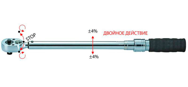 Динамометрический ключ двухсторонний для правой и левой резьбы