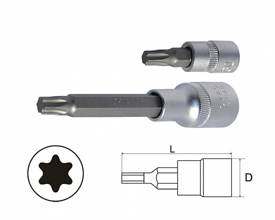 Головка-бита TORX T45 1/2" сатиновая