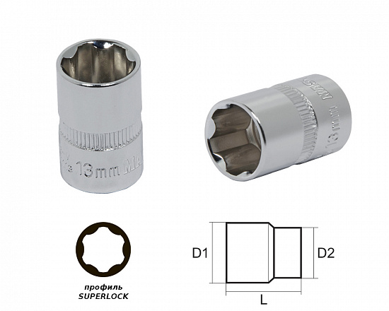 Головка 11мм 3/8" "SL"