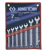 Картинка 1207MR King Tony Н-р ключей комбинированных 7 пр., (10-19мм), с отгибом 15°, в конверте — магазин AIST