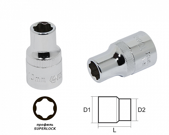 Головка 10мм 1/2" "SL"