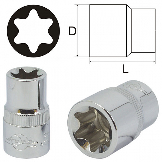 Головка E6 3/8" TORX зеркальная