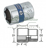 Головка 9мм, 1/4", 6-гр.