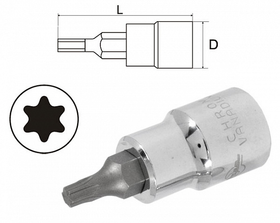 Головка-бита TORX T25 3/8" матовая