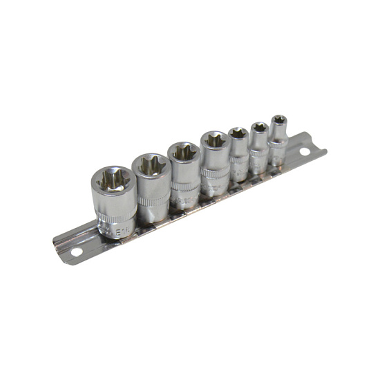 Набор головок TORX E6-E16 (1/4",3/8") 7 предметов на планке