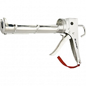 Пистолет для герметика, 310 мл, "полуоткрытый", хромир., зубчатый шток 7 мм