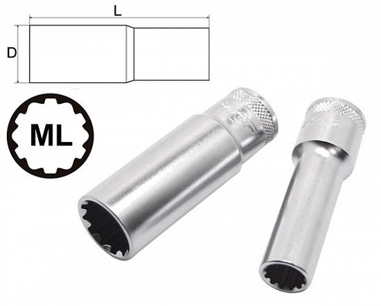 Головка глубокая 26мм-1"-Е32 1/2" "ML"