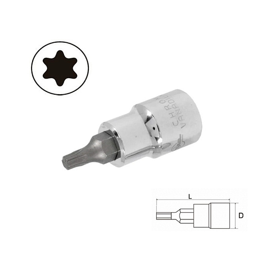 Головка-бита TORX T45 3/8" матовая