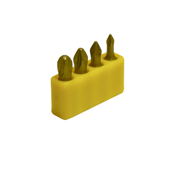 Набор битов крестовых PZ (PZ0-PZ3) 1/4" титановое покрытие 4 предмета