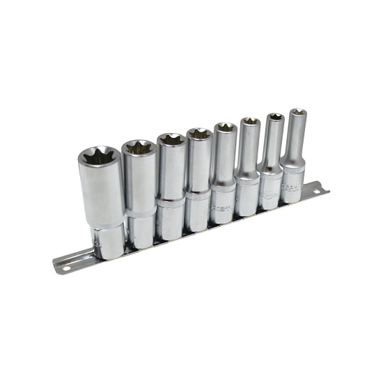 Набор головок глубоких TORX E10-E24 (1/2") 8 предметов на планке