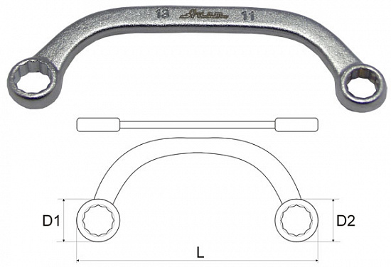 Ключ накидной С-обр. 11х13мм