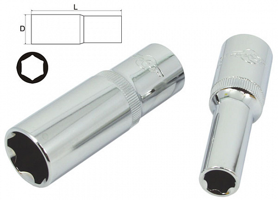 Головка глубокая 11мм 1/4" 6-гранная матовая