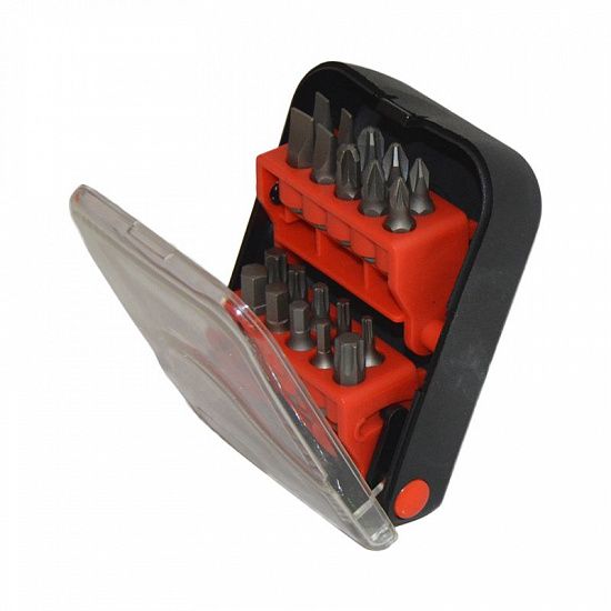 Набор битов шлицевых SL, крестовых PH и PZ, шестигранных HEX и TORX 1/4" 20 предметов