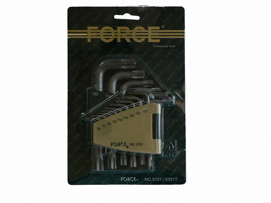 (FO) Н-р ключей Г-обр. TORX 15 пр., Т6-60, в мет. кейсе