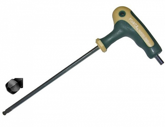 (FO) Ключ Г-обр. шестигран. с шаровид. наконеч. Н8, L=240мм, с пласт. ручкой