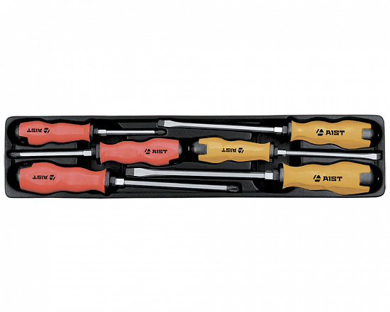 Набор отверток ударных и силовых под ключ комбинированный SL и PH 6 предметов в ложементе
