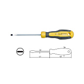 Отвертка с прямым шлицем SL4 80мм кабинетная