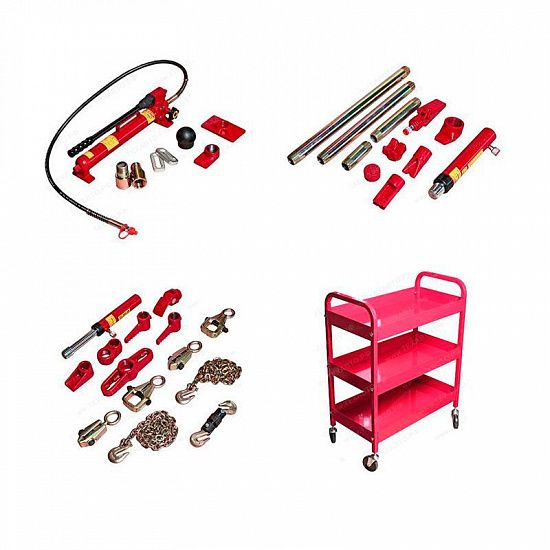 Набор для правки кузова гидравлический 10т 2-х скоростной на тележке 36 пр.