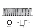 Набор головок глубоких 12 предметов 10-24мм (1/2") 6-гр. на планке