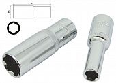 Головка глубокая 4мм 1/4" 6-гранная зеркальная
