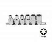 Набор головок TORX E10-E20 (1/2") 6 предметов на планке