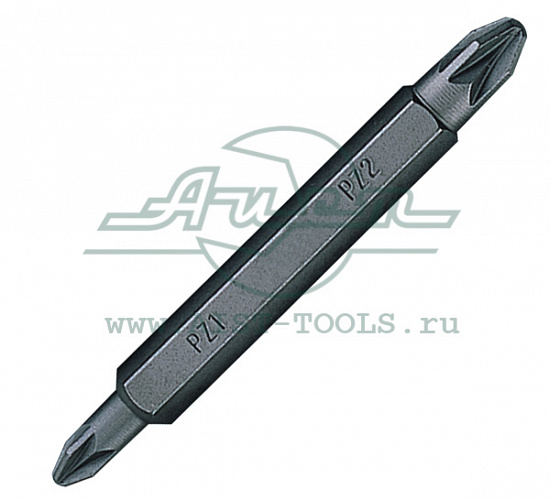 1/4" Бит двухстаронний POZIDRIV PZ.1xPZ.2 L=60мм (упаковка 10 шт.)